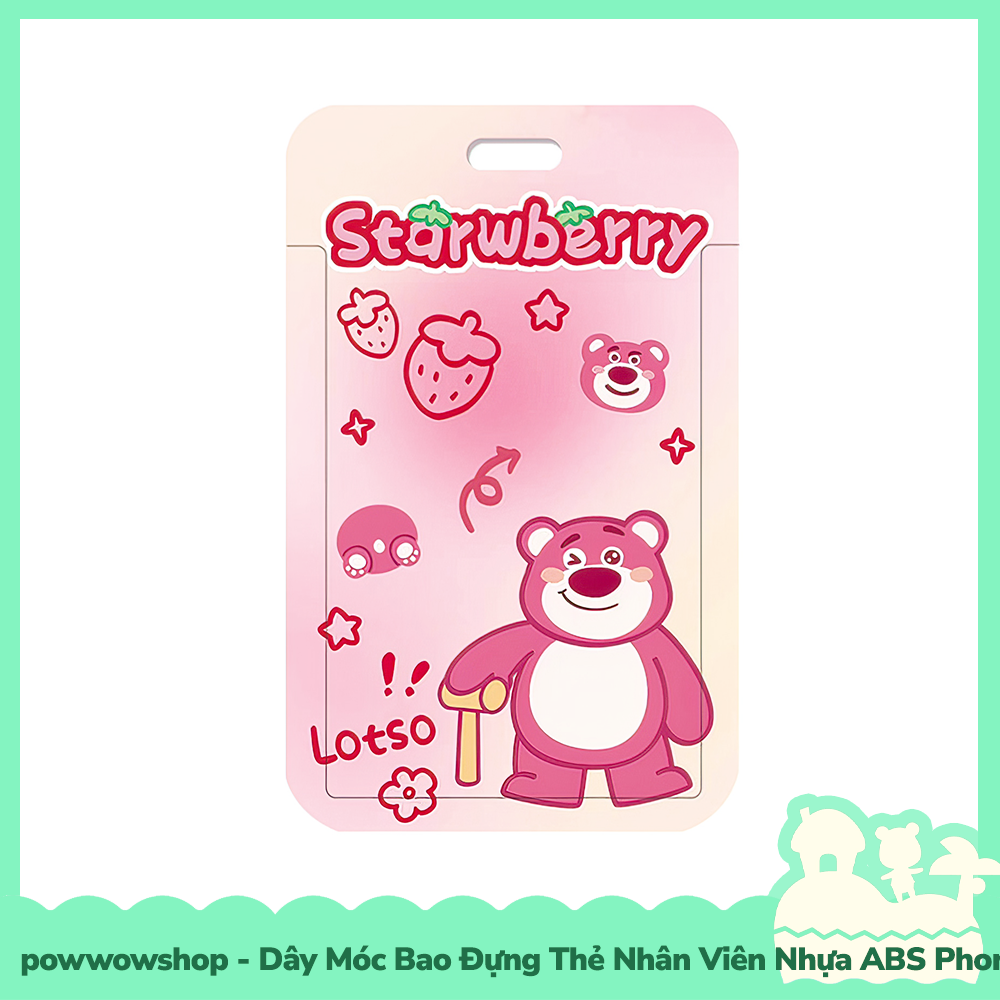Dây Móc Bao Đựng Thẻ Nhân Viên Dọc Nhựa ABS Phong Cách Nhân Vật Hoạt Hình Gấu Dâu Lotso Bear Bang!