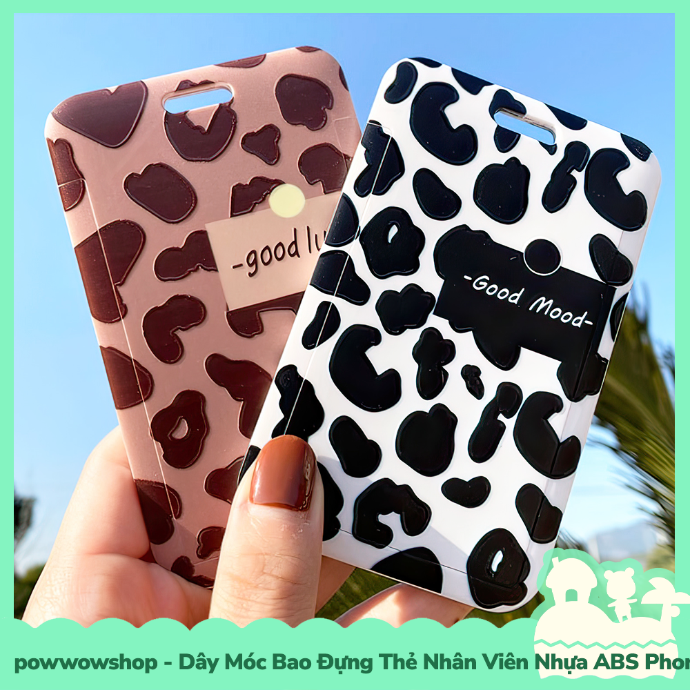 [Sẵn VN - Hỏa Tốc] Dây Móc Bao Đựng Thẻ Nhân Viên Dọc Nhựa ABS Phong Cách Cổ Điển Da Beo Leopard Thú Vị