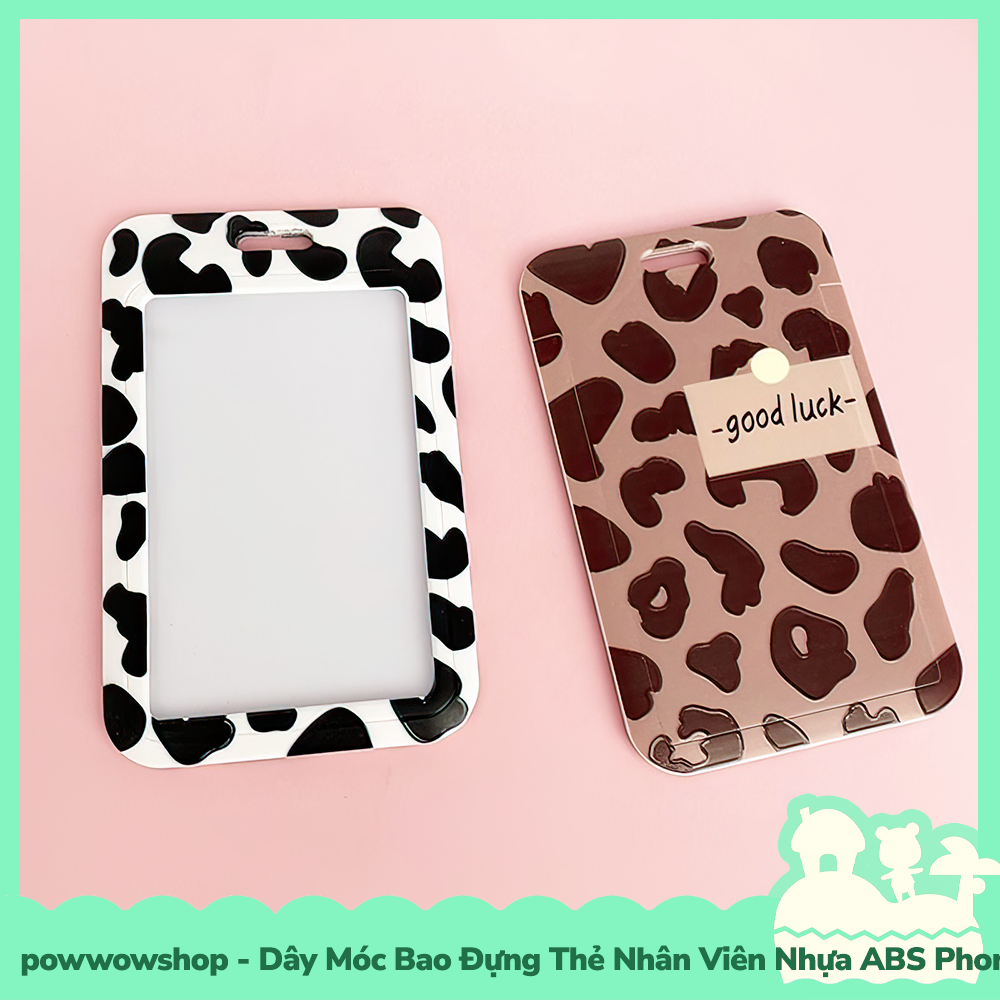 [Sẵn VN - Hỏa Tốc] Dây Móc Bao Đựng Thẻ Nhân Viên Dọc Nhựa ABS Phong Cách Cổ Điển Da Beo Leopard Thú Vị