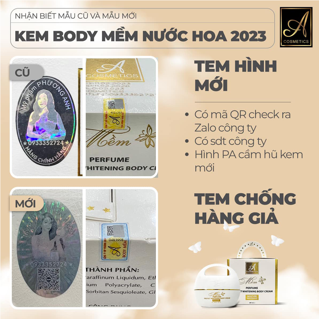 [MUA 1 TẶNG 1] Kem body mềm dưỡng trắng da toàn thân Acosmetics, 150g