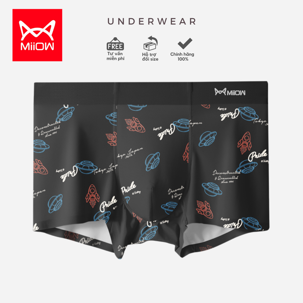 Hộp 3 quần lót boxer nam Miiow chất liệu cotton cao cấp kháng mùi kháng khuẩn