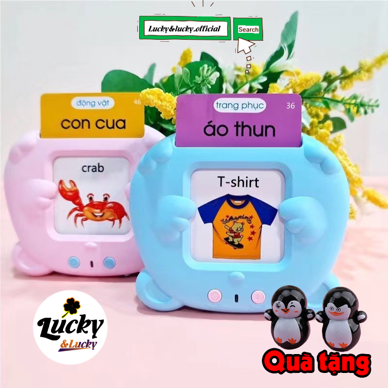 Máy Đọc Thẻ Tiếng Anh Bảo Hành 12 Tháng, Máy Đọc Thẻ Song Ngữ Anh- Việt Mua 1 Tặng 2 Lật Đật
