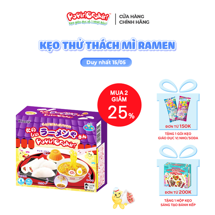 Kẹo Popin cookin Tanoshii Ramen chính hãng - bộ làm mì ramen (hộp mới)