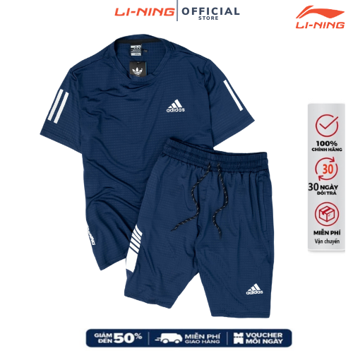 Bộ thể thao tập gym nam lining mẫu mới nhất năm nay, sét thể thao mùa hè chất thun lạnh cực mát siêu lạnh | BigBuy360 - bigbuy360.vn