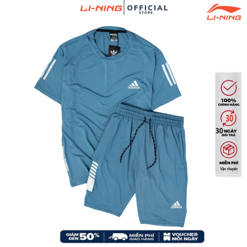 Bộ thể thao tập gym nam lining mẫu mới nhất năm nay, sét thể thao mùa hè chất thun lạnh cực mát siêu lạnh | BigBuy360 - bigbuy360.vn