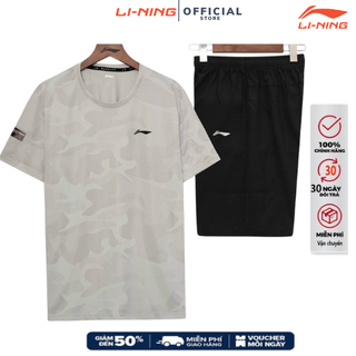 Bộ thể thao chạy bộ nam lining, bộ tập gym nam lining mẫu mới nhất năm nay chất thông hơi siêu mát