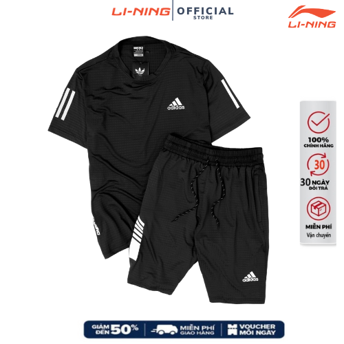 Bộ thể thao tập gym nam lining mẫu mới nhất năm nay, sét thể thao mùa hè chất thun lạnh cực mát siêu lạnh