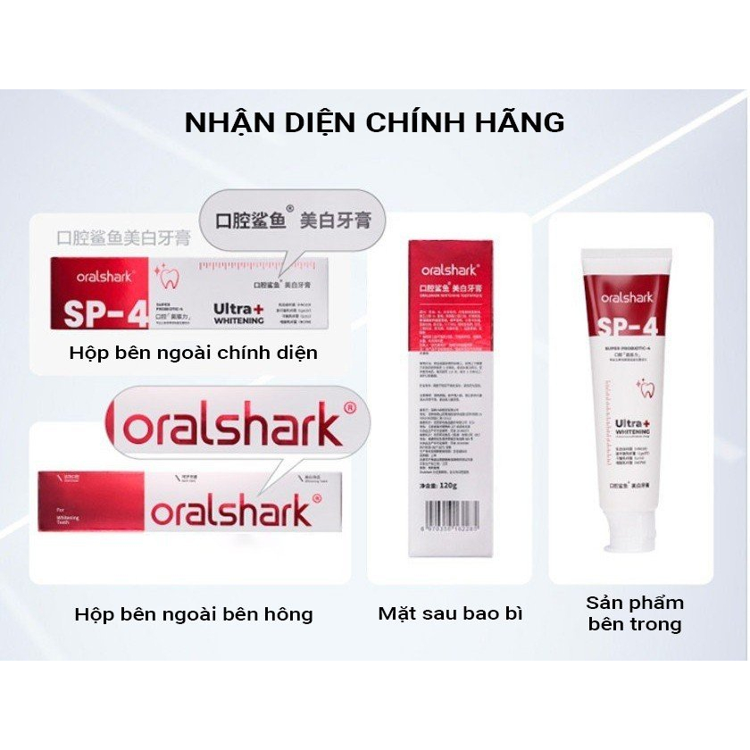 Kem đánh trắng răng Oral shark thương hiệu nội địa Trung Canban 120gr