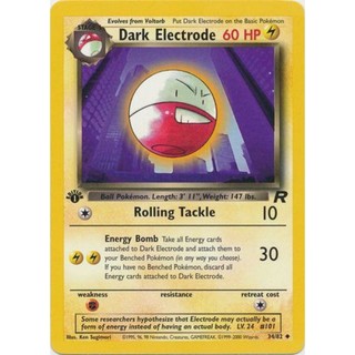 Thẻ Pokemon Dark Electrode - 34/82 - Uncommon 1st Edition Đĩa đơn phiên bản đầu tiên của Team Rocket NM