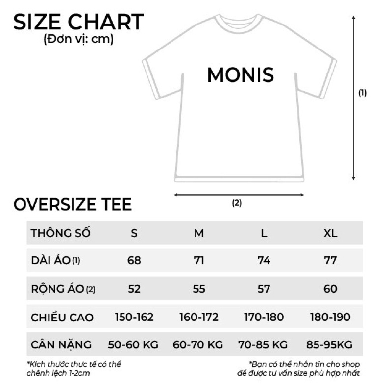 ÁO THUN UNISEX BASIC OVERSIZE MIX.IN NỔI 100% COTTON - MONIS CHÍNH HÃNG