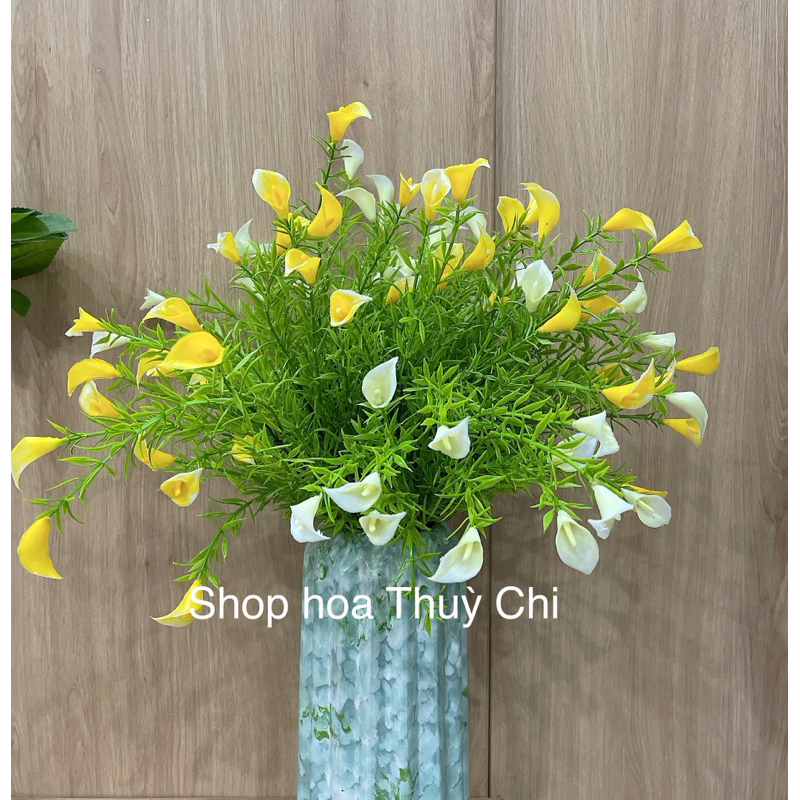 Hoa lụa - Chùm hoa lyly nhỏ trang trí bàn làm việc, bàn ăn, tiểu cảnh - Shop hoa Thùy Chi