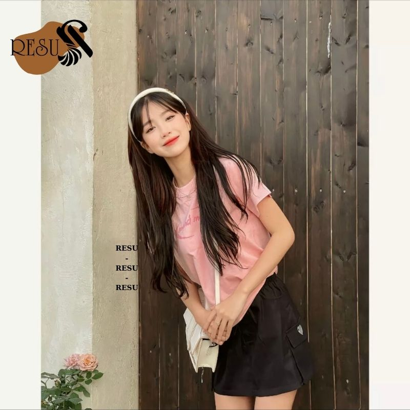 Áo Baby Tee Raplan in hình chất liệu 100% cotton , Áo Thun Form Fit Phối Tay RESU