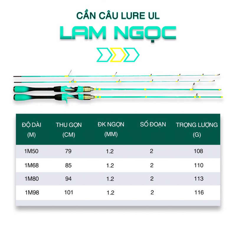 Cần lure UL lam ngọc