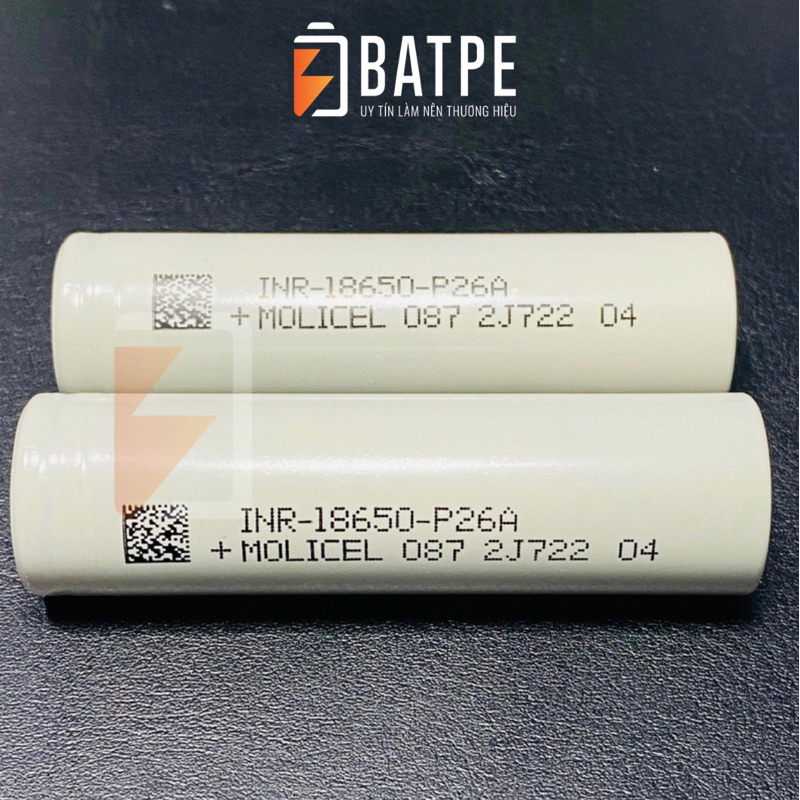 Pin xả cao MOLICEL mới 100% INR18650 P26A 35A 2600mAh xả liên tục 35A
