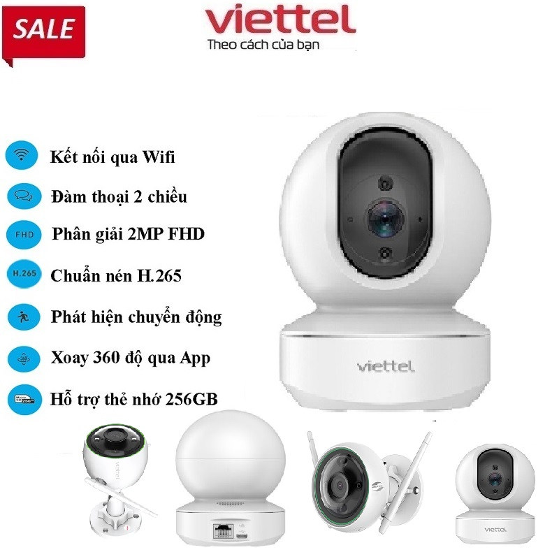 Camera Viettel chính hãng công nghệ AI hiện đại nhất bảo hành 12 tháng camera trong nhà HC2 , ngoài trời HC3