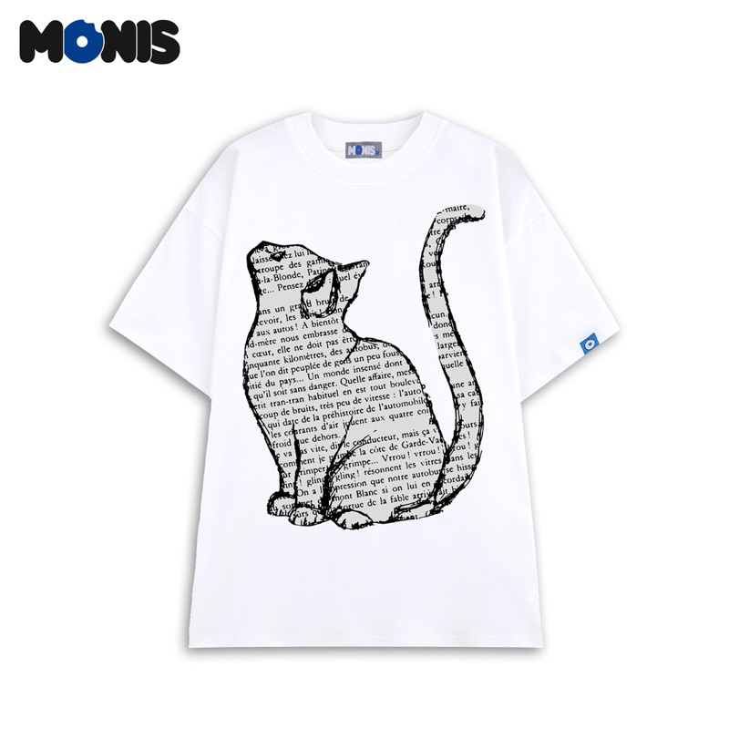 ÁO THUN UNISEX BASIC OVERSIZE CAT 100% COTTON - MONIS CHÍNH HÃNG