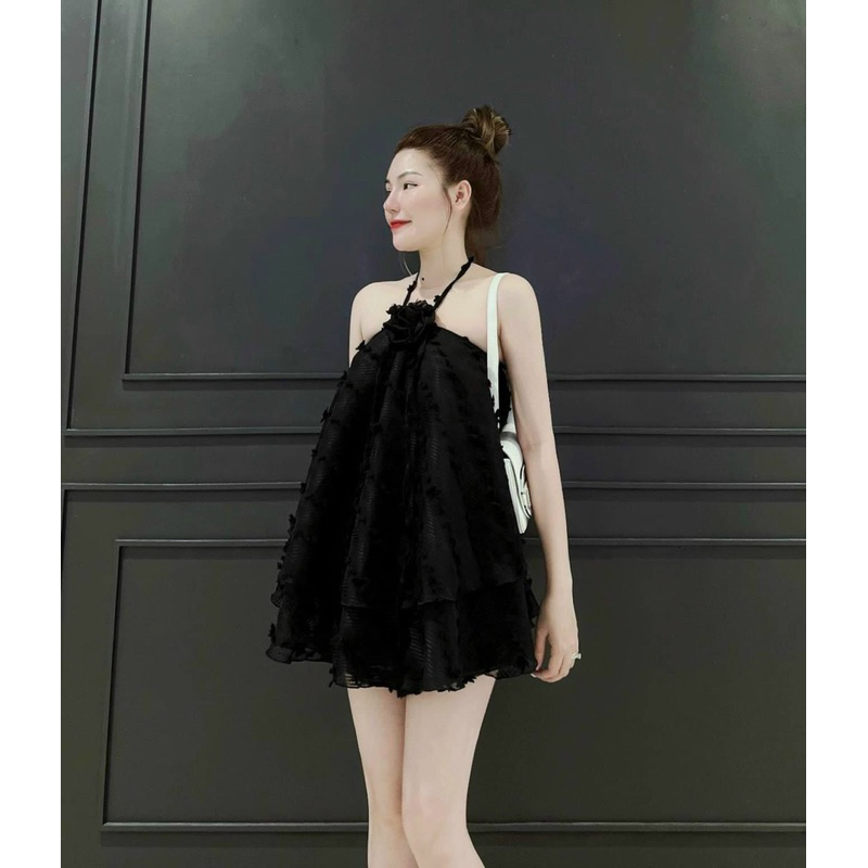 Sét Đồ Bộ Cổ Yếm Bèo Tầng Xoè mix quần đùi dễ thương chất vải XÔ BÔNG y mẫu