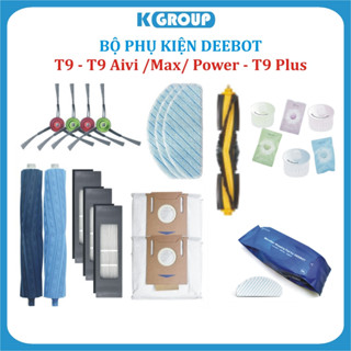 Bộ phụ kiện khăn, Chổi cạnh, chổi chính, lọc bụi Robot Ecovac Debot Ozmo T9, T9 Aivi, T9 Power, T9 Max, T9 Plus