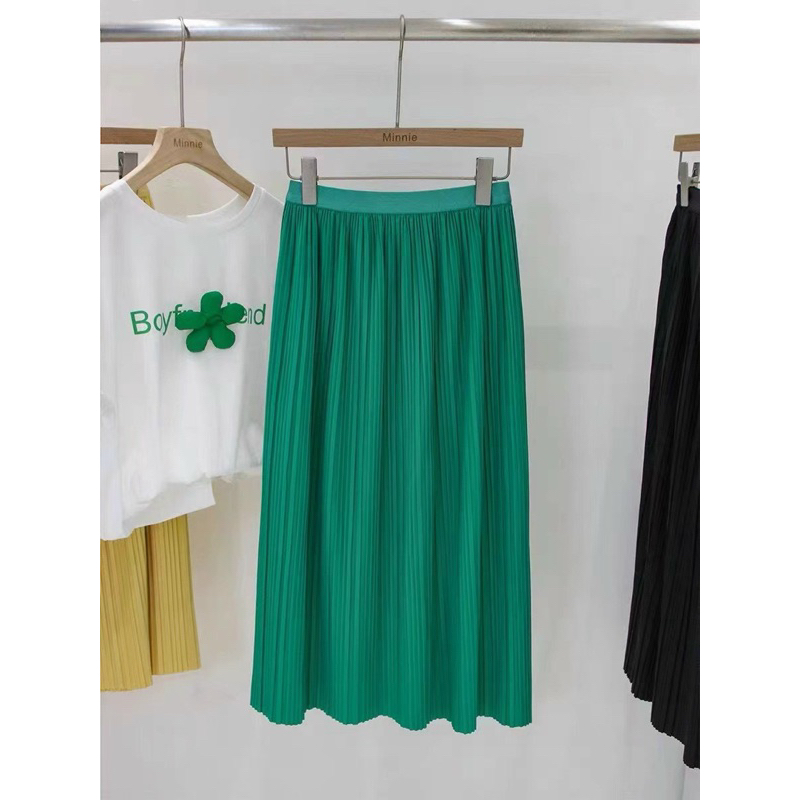 Chân váy xếp ly nhỏ dáng dài chuẩn QC hot hit