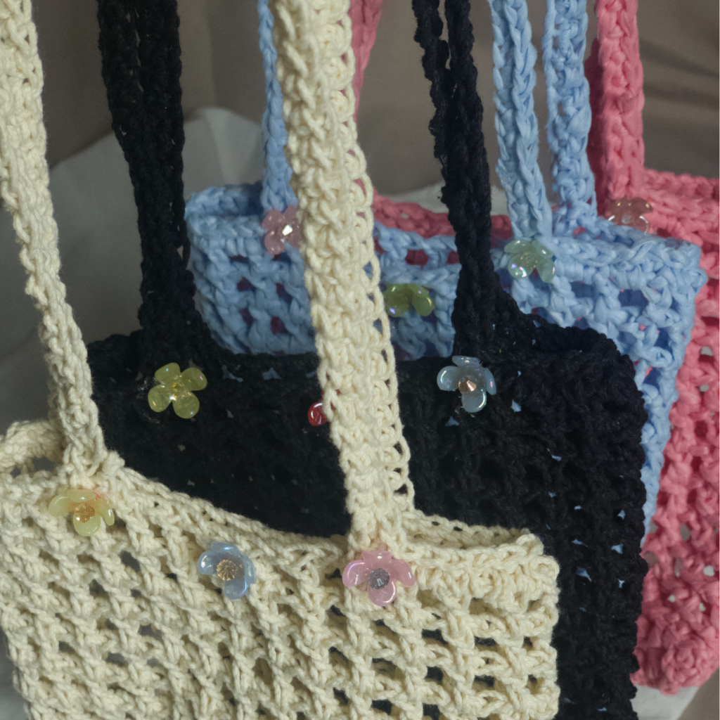 Túi lưới  đi biển sợi cotton GND thời trang mùa hè