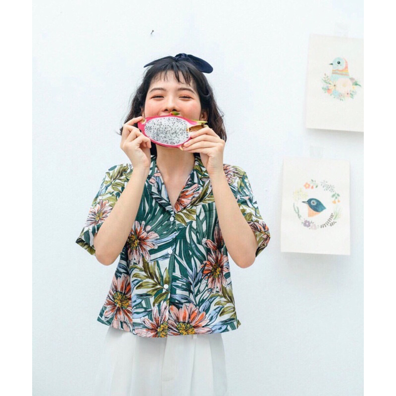 Áo Croptop hoa văn