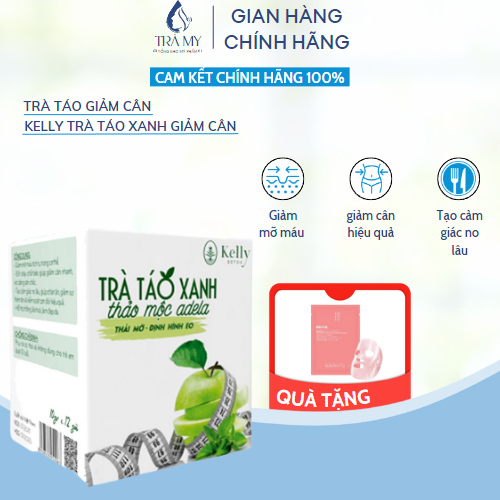 Trà Táo Xanh sụt cân Kelly thảo dược Adela Detox Giảm mỡ thừa kíp đáng tin cậy làm chủ khối lượng Hộp 12 Gói