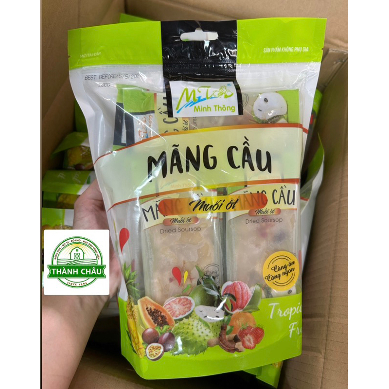 (Date mới nhất 05/5/2024) Mãng Cầu Sấy Muối Ớt Minh Thông Hàng Xuất Khẩu Túi 500g - Siêu ngon