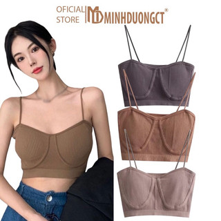  Áo Bra Len Tâm Bra 2 Dây Thiết Kế Thanh Lịch Chất Đep Có Đệm Ngực - Áo Tank Croptop Sát Nách Mã A2267  Minhduongct  