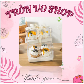 Hộp cupcake trong - 4 bánh