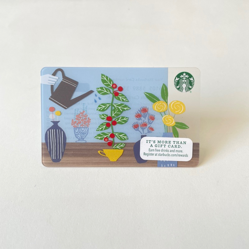1739 THẺ STARBUCKS NHỰA US 2014 CHĂM HOA, thẻ có trầy (thẻ đã sử dụng, dùng để sưu tầm)