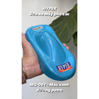 Sơn xe máy HYPER màu xanh petro 1K (Code: MG-001) - 1Lít (Lót nền trắng)