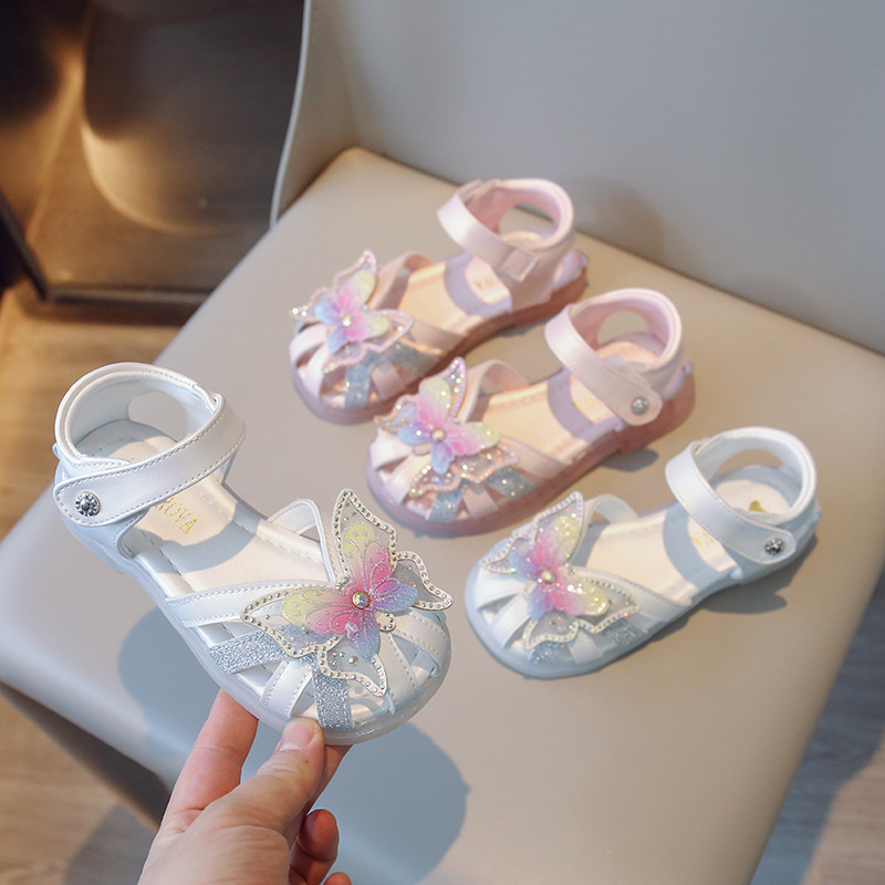 Dép Rọ Cho Bé Gái, Dép Sandal Công Chúa Cánh Bướm Sắc Màu Siêu Điệu Đà Cho Bé Gái 2 Tuổi đến 10 Tuổi sz 23-34
