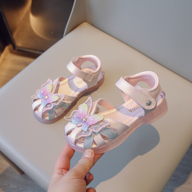 Dép Rọ Cho Bé Gái, Dép Sandal Công Chúa Cánh Bướm Sắc Màu Siêu Điệu Đà Cho Bé Gái 2 Tuổi đến 10 Tuổi sz 23-34