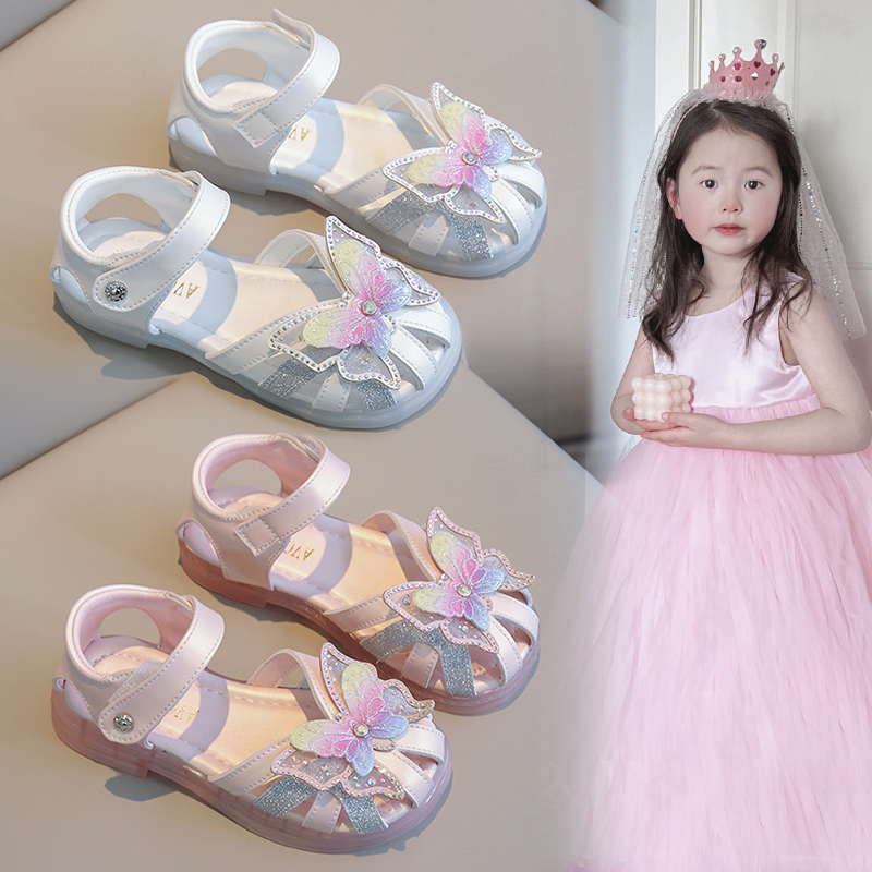 Dép Rọ Cho Bé Gái, Dép Sandal Công Chúa Cánh Bướm Sắc Màu Siêu Điệu Đà Cho Bé Gái 2 Tuổi đến 10 Tuổi sz 23-34