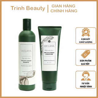 Bộ gội xả tinh chất gừng trắng sạch dầu thừa, giảm gàu weilaiya ginger