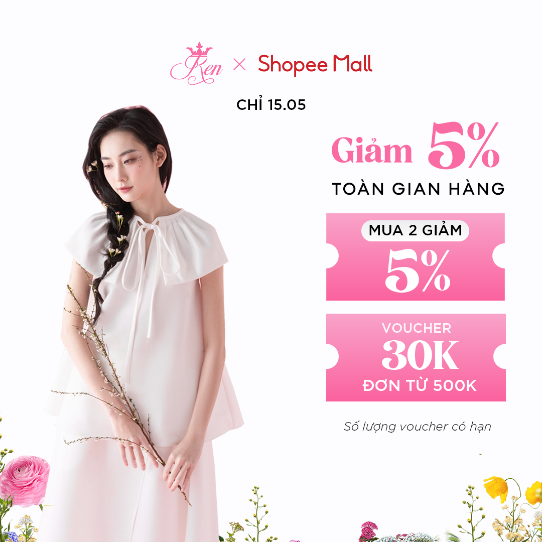 REN BY TEE - Áo Dáng Xòe Cổ Xếp Ly