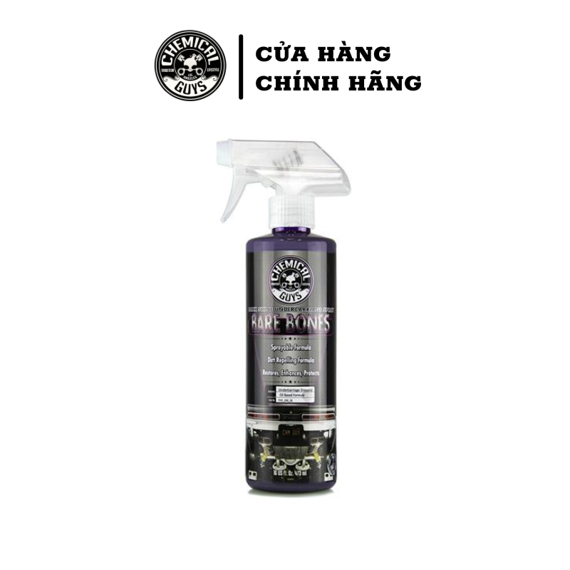 Chai làm mới hốc bánh, dưỡng sườn xe, dây điện Chemical Guys Bare Bones Dark Shine Undercarriage Protectant 478ml