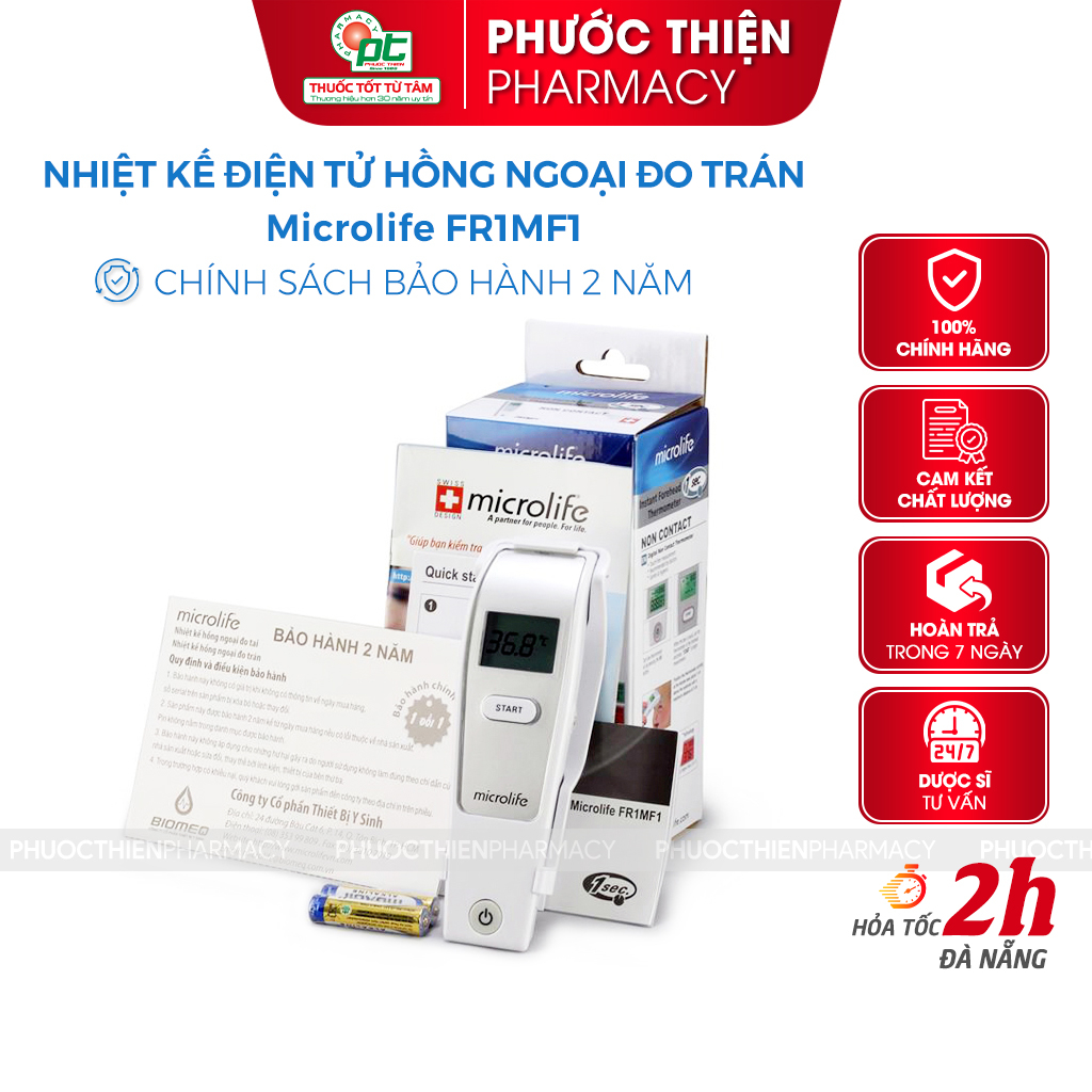 Nhiệt kế điện tử nhiệt kế hồng ngoại đo trán Microlife FR1MF1 bảo hành 2 năm