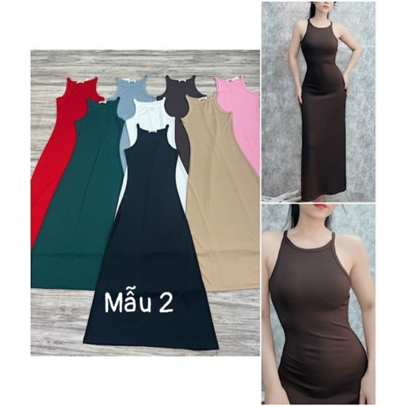 Đầm thun maxi dáng dài kèm hình thật trải sàn