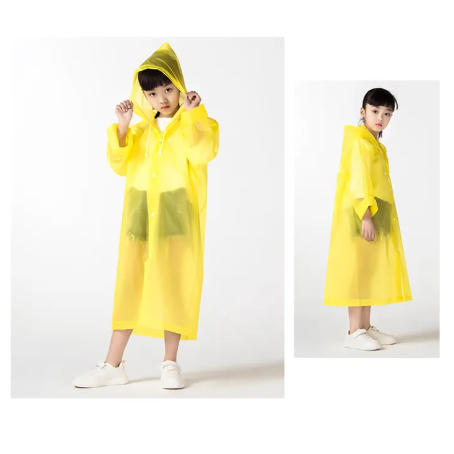 Áo Mưa EVA Trong Suốt Cho Bé - Áo Mưa Trẻ Em Trong Suốt Có Nón