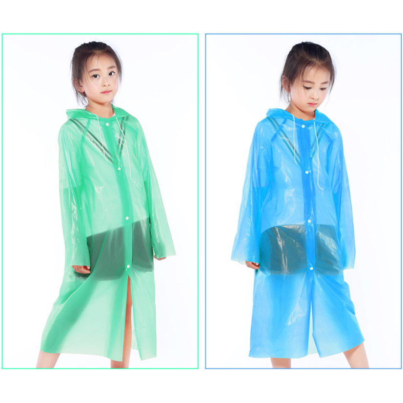 Áo Mưa EVA Trong Suốt Cho Bé - Áo Mưa Trẻ Em Trong Suốt Có Nón