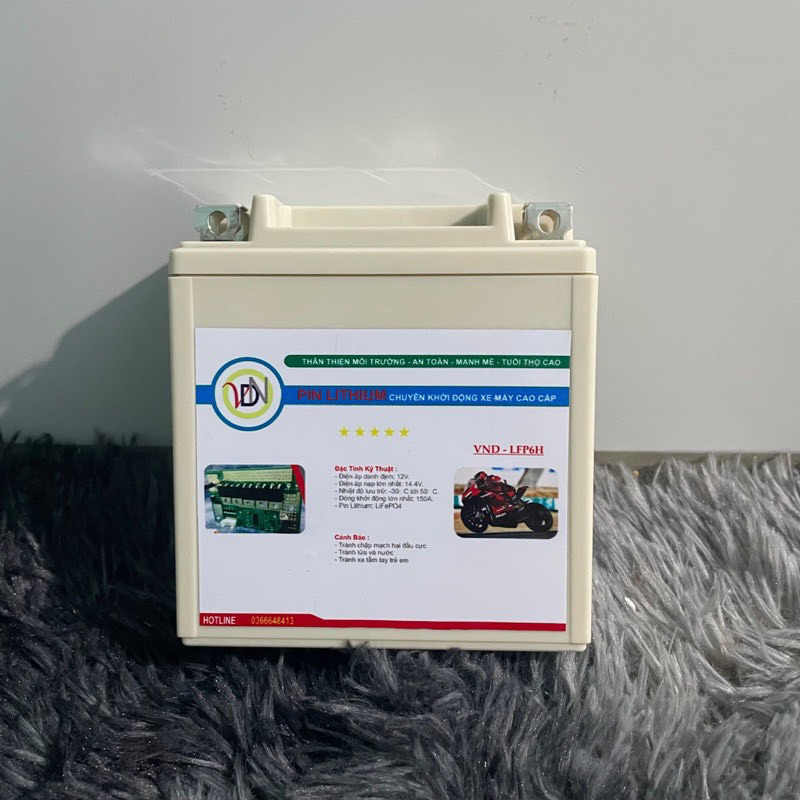 Acquy lithium VND LFP6H cho xe Sirius, Dream, Jupiter...vv