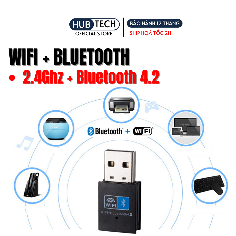 USB thu sóng Wifi và Bluetooth dùng cho máy tính PC và laptop hỏng wifi hoặc bluetooth - BH 12 tháng