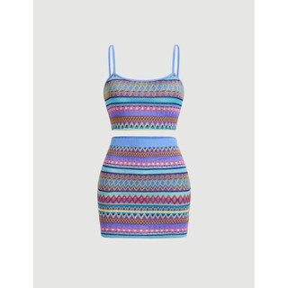 [ORDER SHEIN] Đầm Hai Dây 2 Mảnh Hoạ Tiết Boho