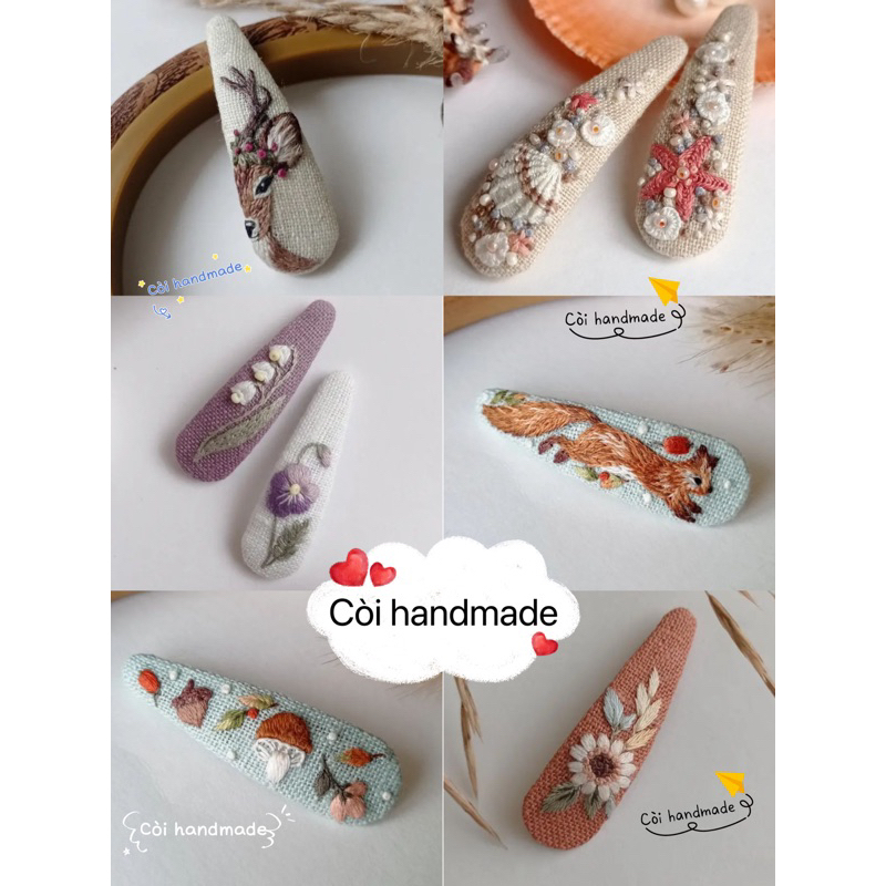 Cặp tóc thêu tay handmade