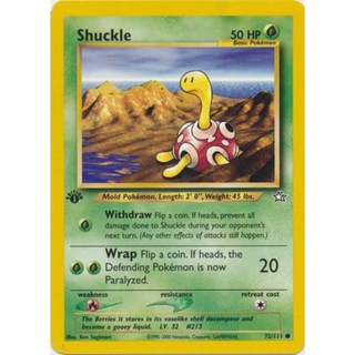  Pokemon TCG Shuckle 72 111 – Neo Genesis 1st Edition – LP NM – Vintage Collectible Card 