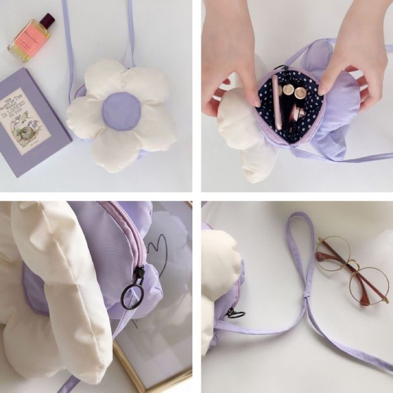 Túi đeo chéo bông hoa hai mặt xinh xắn dễ thương giá hạt dẻ🥕