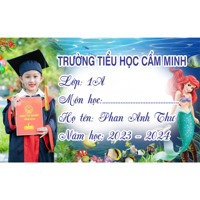 Set 50 nhãn vở in hình theo yêu cầu cho bé