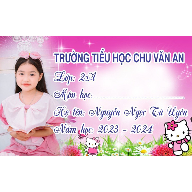 Set 50 nhãn vở in hình theo yêu cầu cho bé