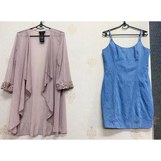 Đầm body dây xanh denim vnxk